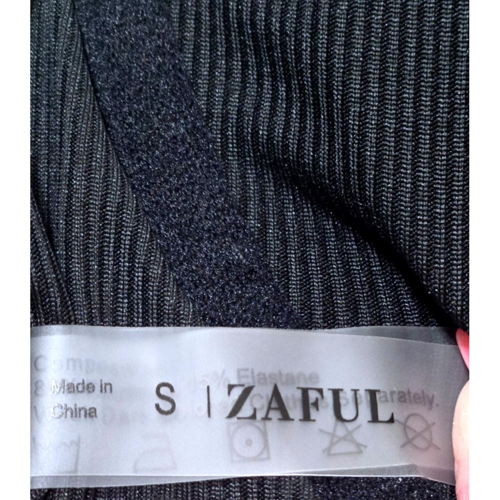 ZAFUL Underwire Ribbed Bikini Set Women's S Black NWOT - Picture 6 of 10
